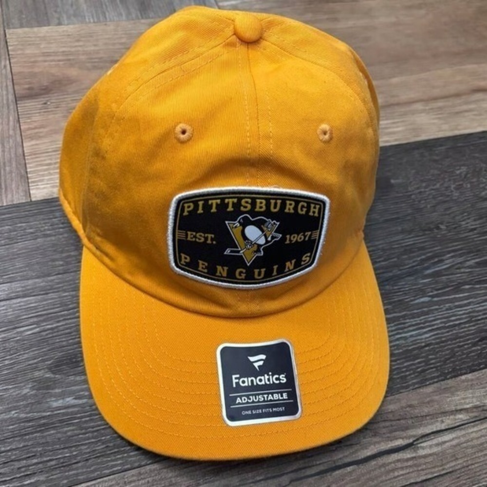 Fanatics Pittsburgh Penguins NHL Adjustable Hat Yellow Gold Cap NEW